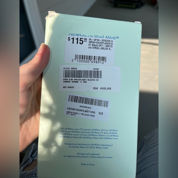 Off-White c/o Virgil Abloh Black/Green iPhone 11 Pro Phone Case - Picture 3 of 5